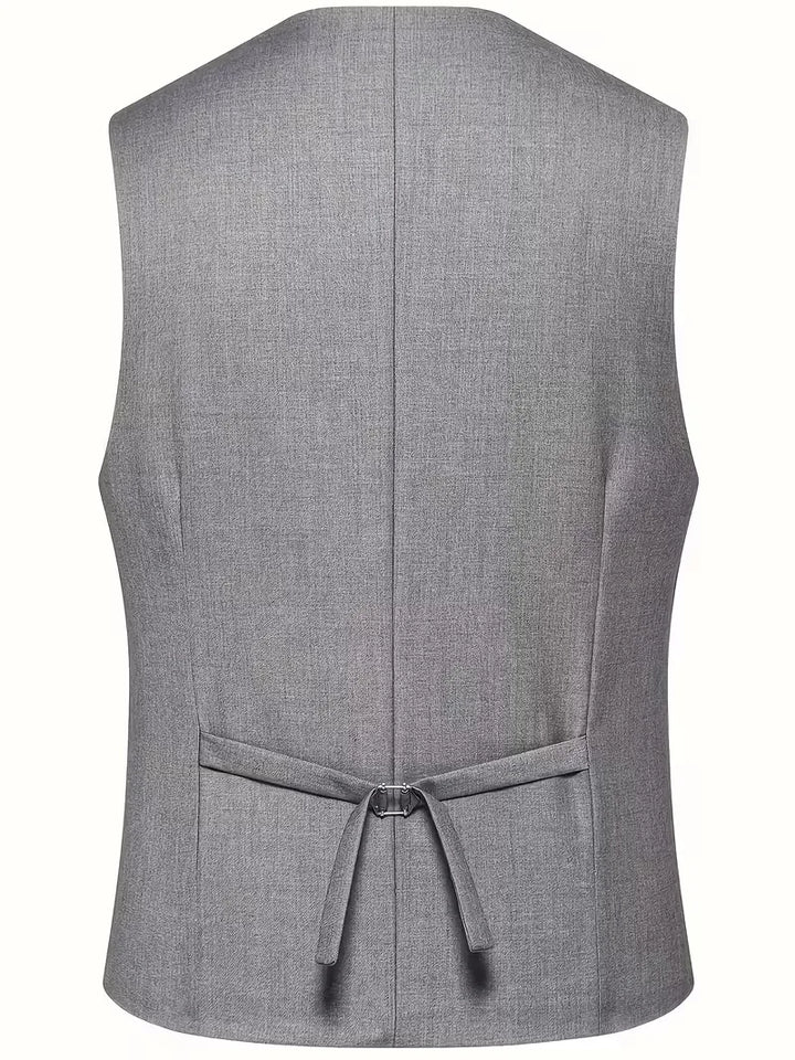 Tijdloos driedelig slim fit herenpak, klassiek design met een moderne, strakke pasvorm.