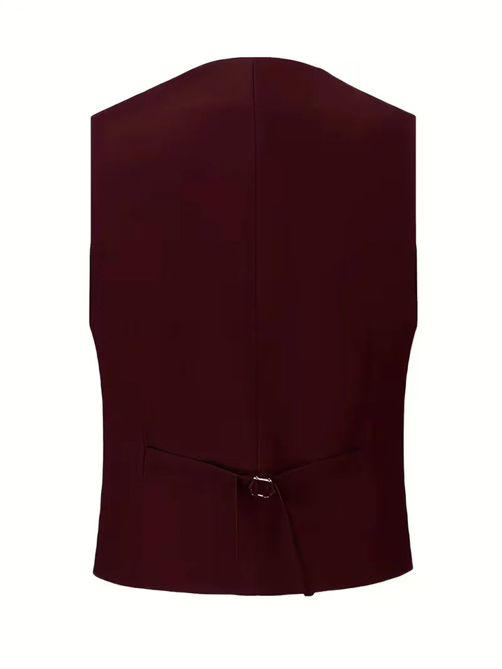Compleet driedelig herenpak ensemble: colbert, gilet en pantalon met slim fit.