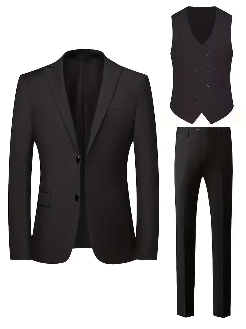 Formeel slim fit herenpak, ideaal voor bruiloften, feesten en zakelijke evenementen.