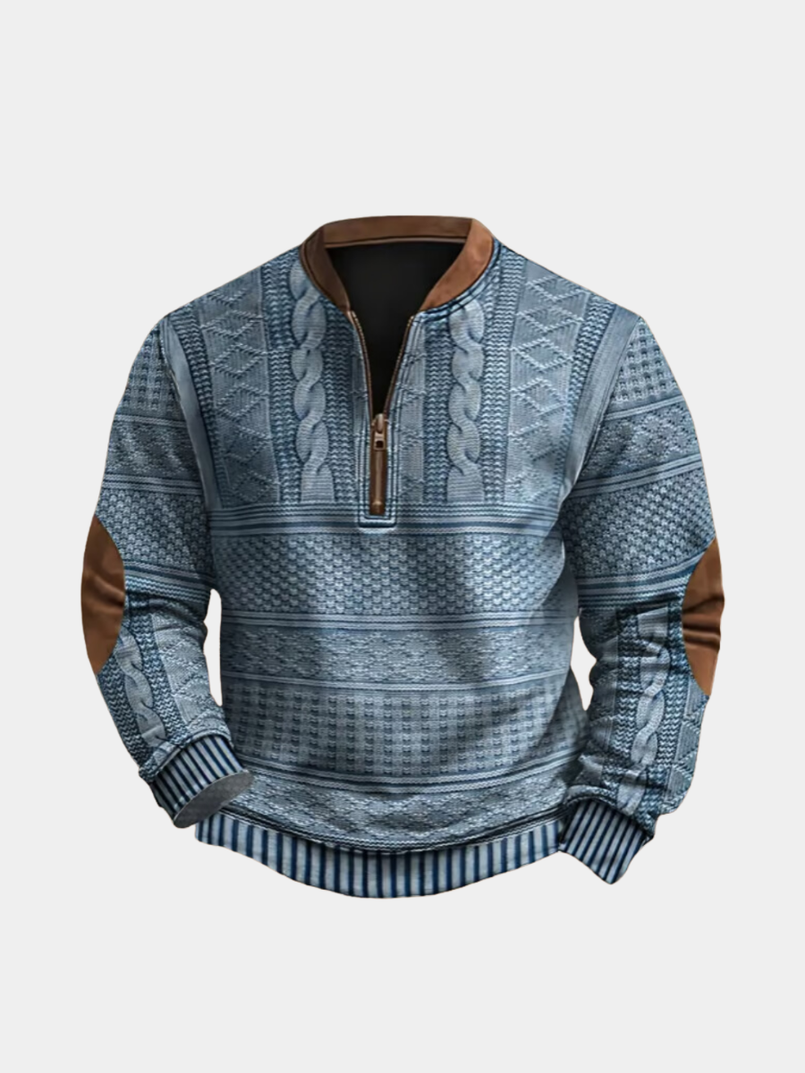 Heren elegante half-zip trui Oliver in casual stijl, perfect voor comfortabele winterdagen.