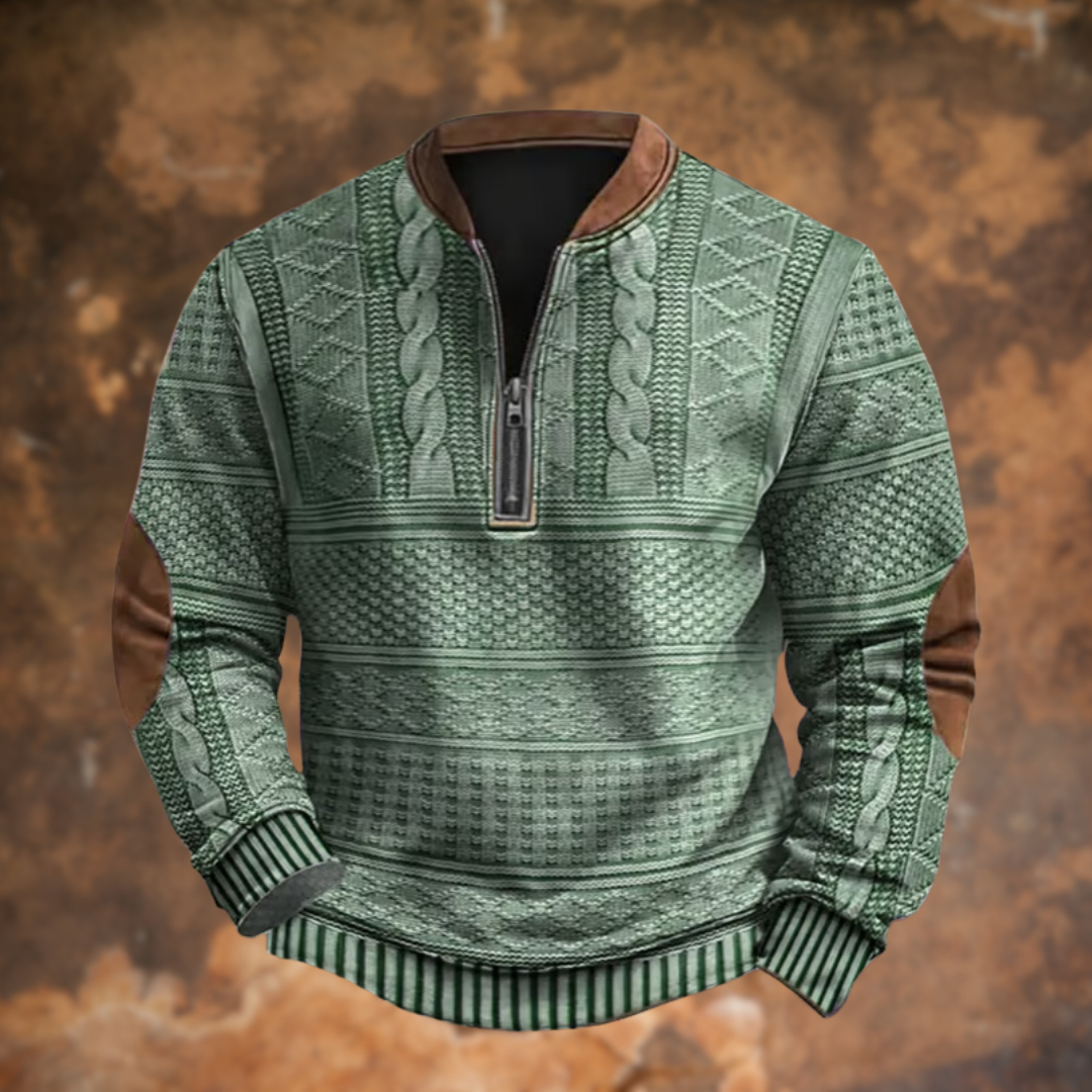 Casual-elegante heren half-zip trui Oliver, combineert comfort met een verfijnde uitstraling.