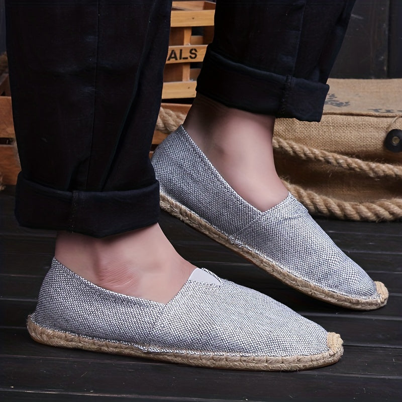 Elegante heren instappers, comfortabele slip-on espadrilles als casual zomerschoenen, ideaal voor lichtgewicht dragen.