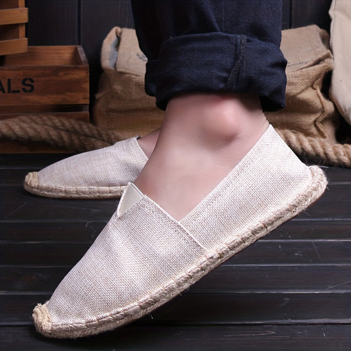 "Heren espadrilles loafers, casual lichtgewicht instapschoenen met ademend canvas, ideaal voor zomerse dagen."