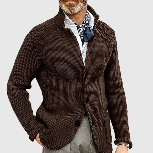 Comfortabel heren vest met gebreide textuur, klassieke pasvorm, ideaal voor herenkleding.