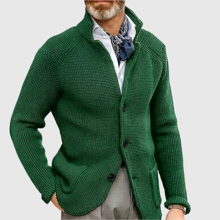 Stijlvol gebreid heren cardigan, veelzijdig voor casual outfits en een warme laag.