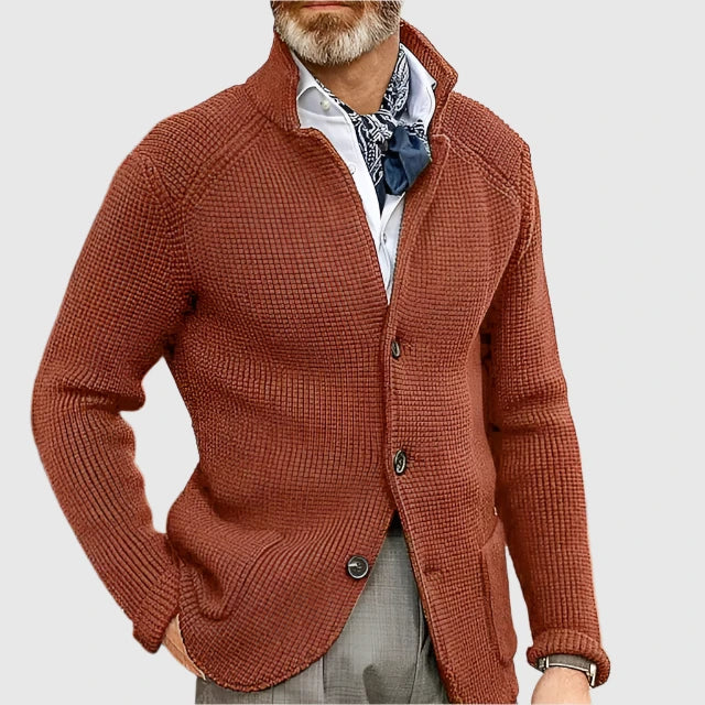 Klassieke pasvorm heren cardigan, gebreid voor warmte en stijl, veelzijdig en comfortabel.