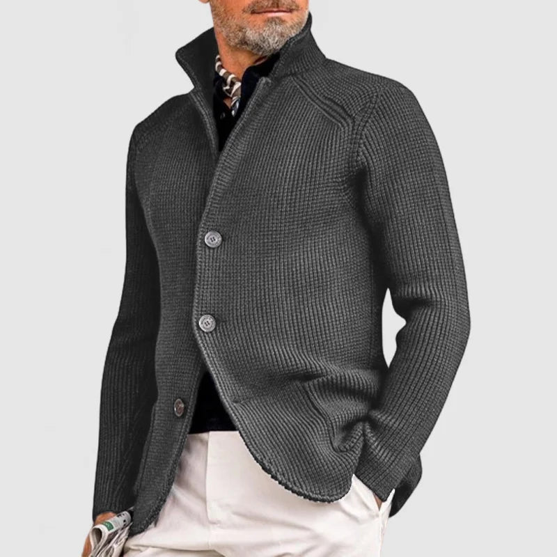 Heren cardigan: stijlvolle gebreide warme laag, klassieke pasvorm, voor dagelijks comfort.