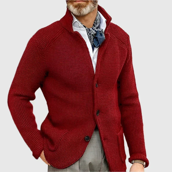 Warme laag: heren gebreid cardigan, tijdloze stijl, veelzijdig voor casual en zakelijk.