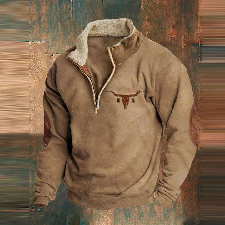 Comfortabele heren trui van hoge kwaliteit met halve rits details, een must-have voor elke garderobe.
