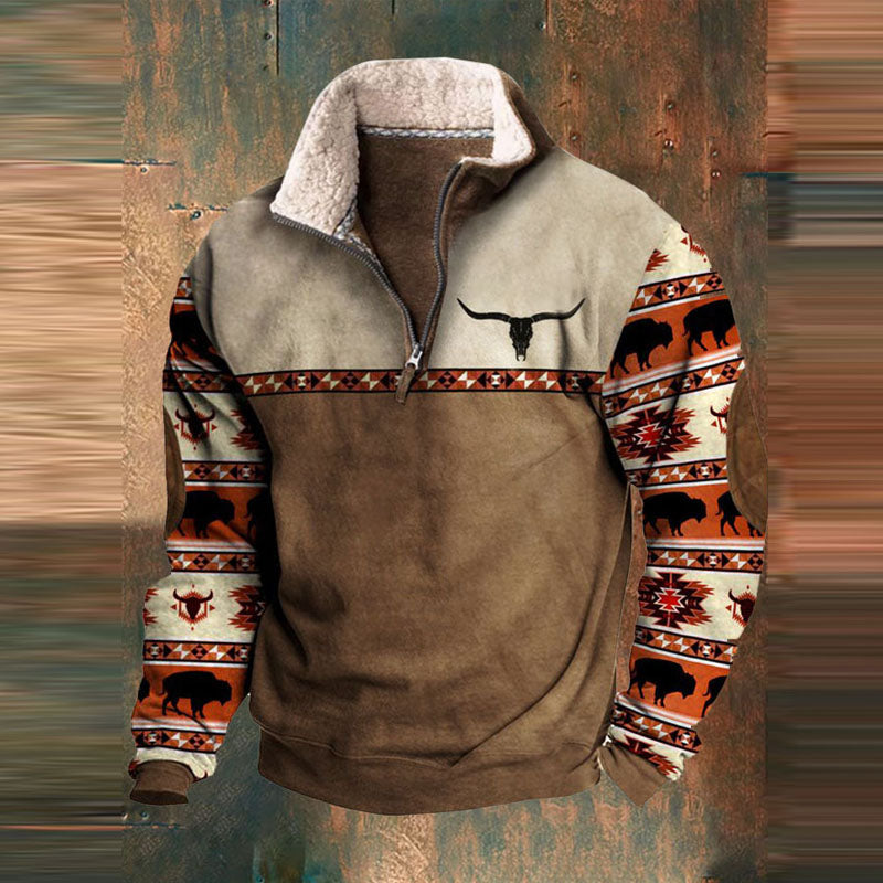 Nieuwe collectie: heren winter trui met halve rits, biedt warmte en een moderne casual look.
