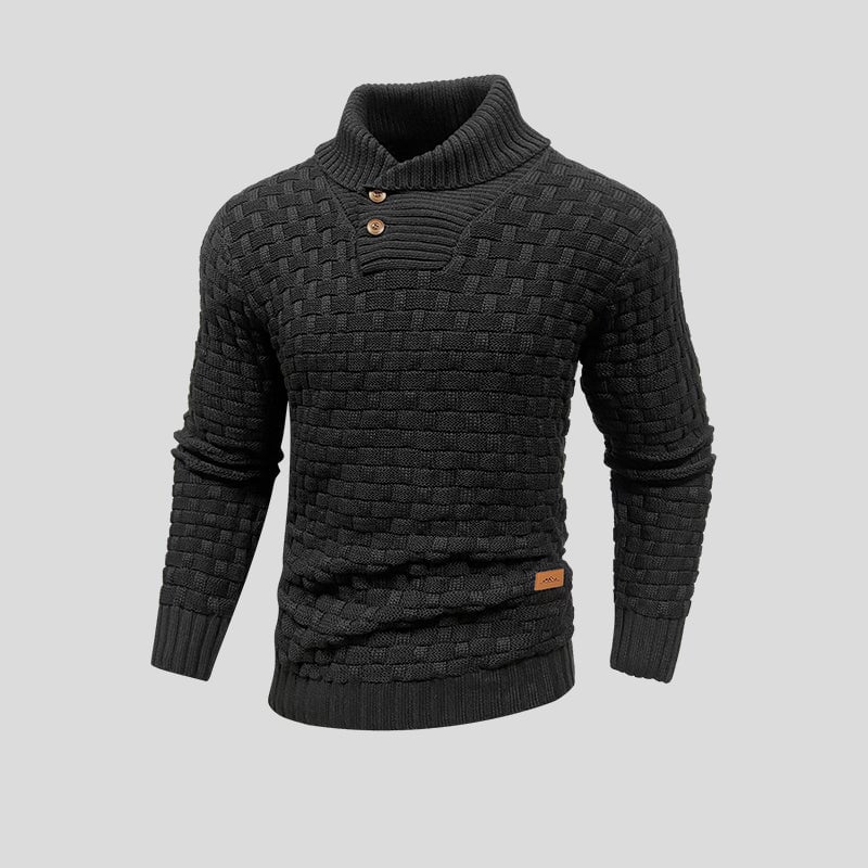 Heren gebreide trui met stijlvolle knoopdetails voor een elegante casual look. Ideaal voor herfst en winter.
