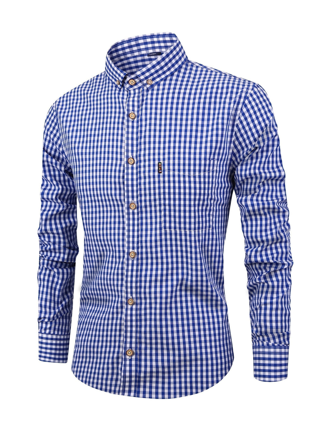 Heren geruit overhemd met lange mouwen, ideaal voor een casual of stijlvolle look. Veelzijdige herenmode.
