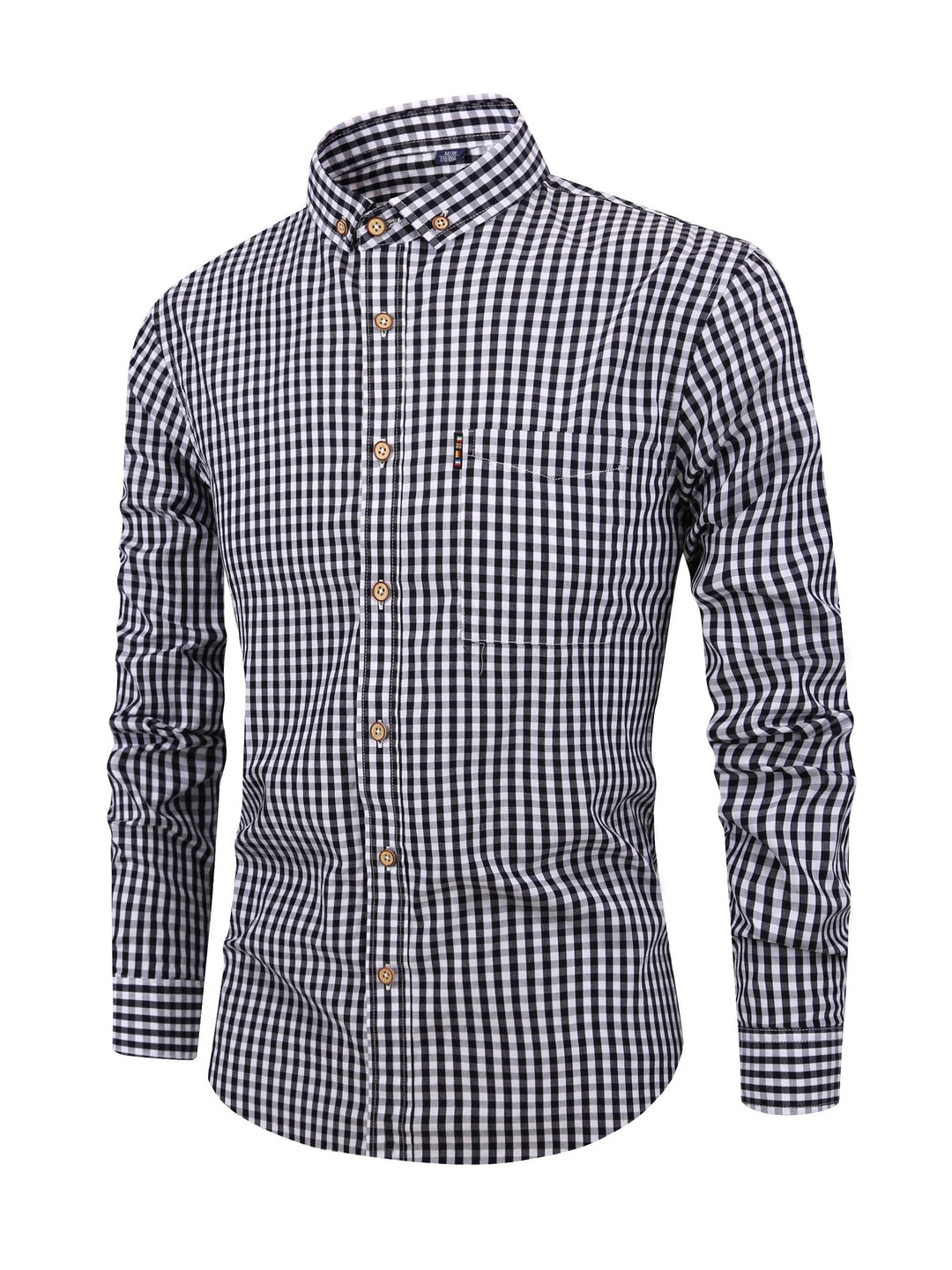 Kwaliteitsvol geruit overhemd voor heren met lange mouwen. Duurzame en veelzijdige kleding voor elke garderobe.