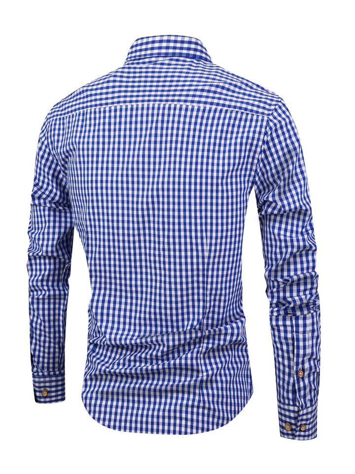 Casual heren overhemd met geruit patroon, comfortabele pasvorm. Lange mouwen, perfect voor diverse gelegenheden.
