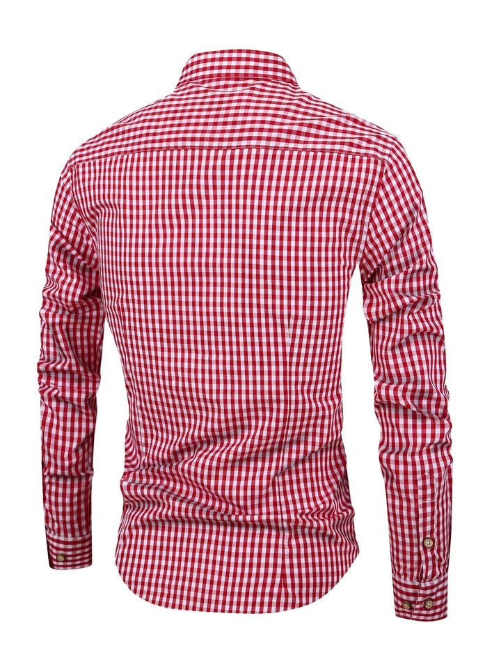 Stijlvol geruit overhemd voor heren met lange mouwen. Geschikt voor casual en semi-formele outfits. Trendy bovenkleding.