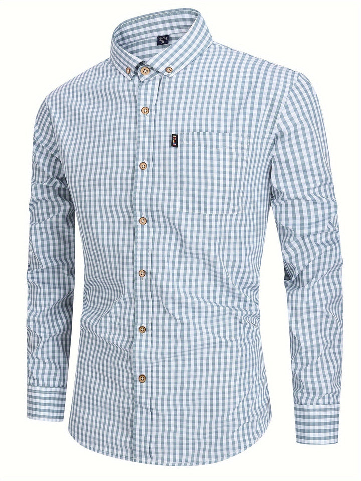 Warm en stijlvol geruit heren overhemd met lange mouwen. Ideaal voor de koudere maanden, comfortabele herenmode.