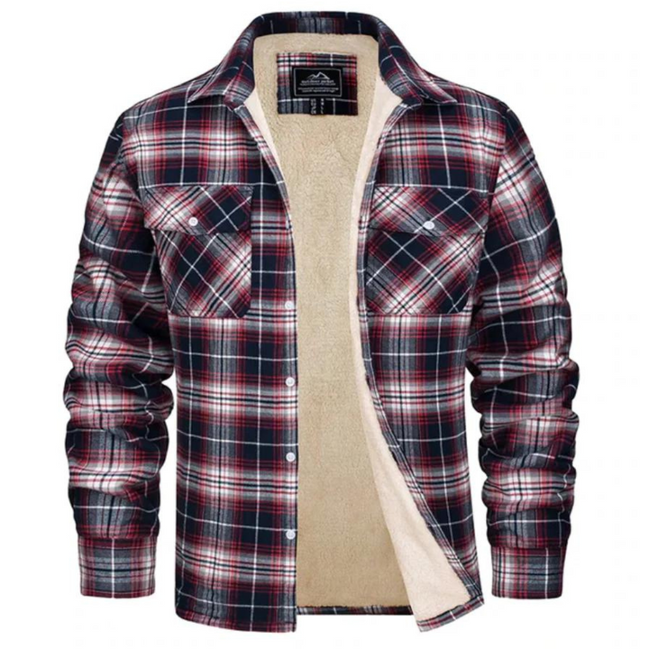 Casual heren geruite jas met stijlvol ruitpatroon en comfortabele warme voering.