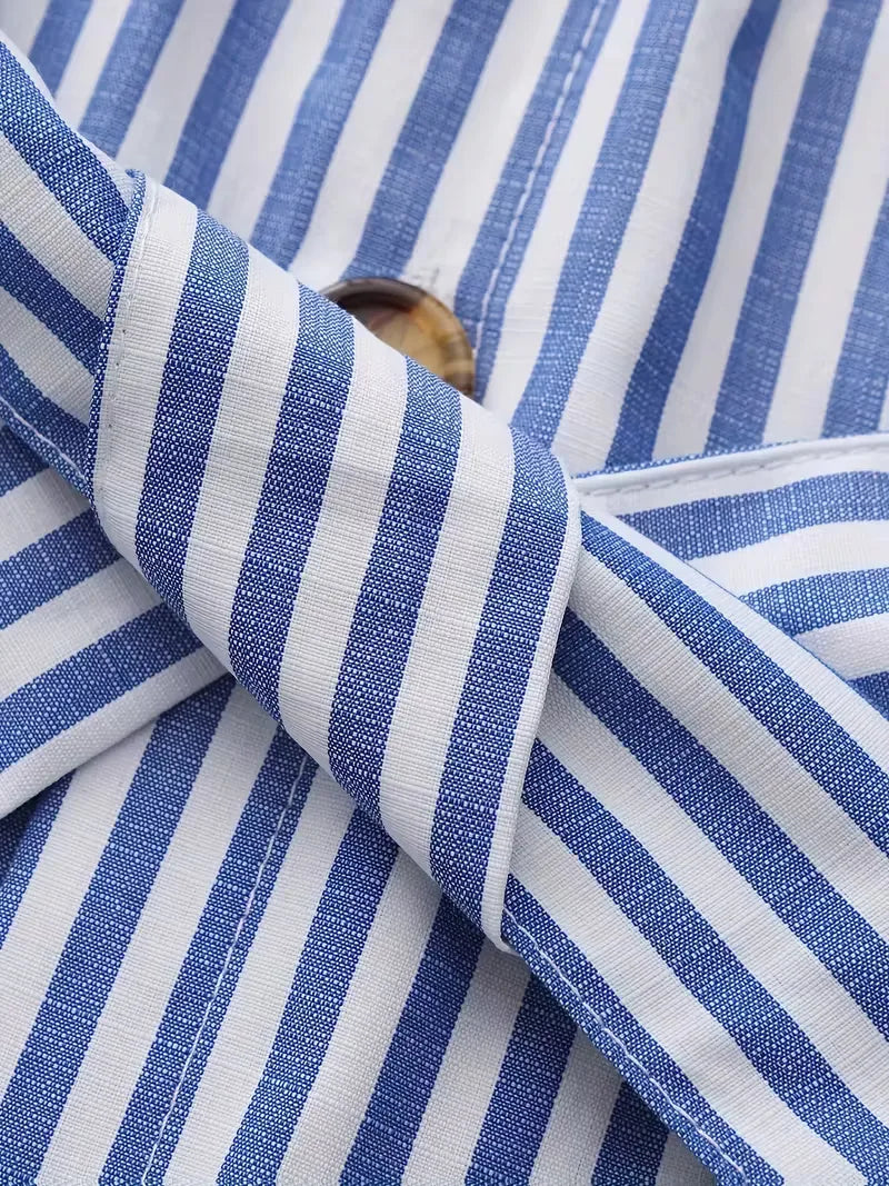 Heren gestreept overhemd, V-hals, lange mouwen; comfortabel, modieus en slim fit voor elke dag.