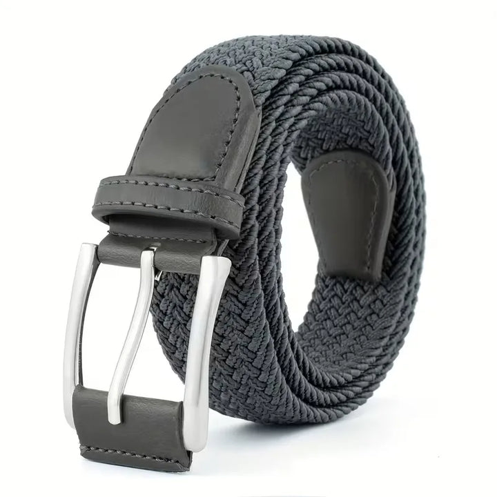 Stijlvolle gevlochten herenriem met comfortabel nylon/leer. Veelzijdig accessoire voor een casual look.