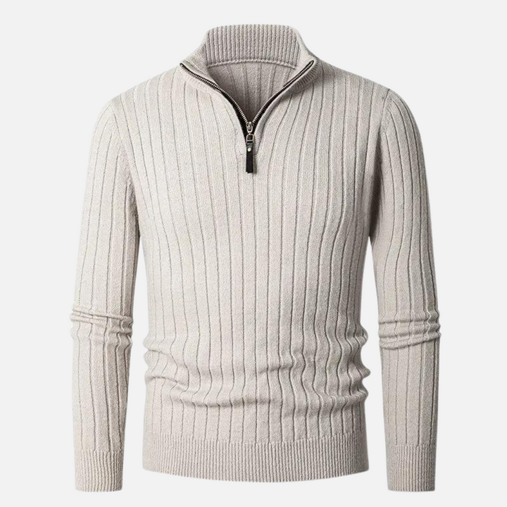 Mannen half-zip sweater, ribgebreid voor een casual of smartcasual look. Veelzijdig.