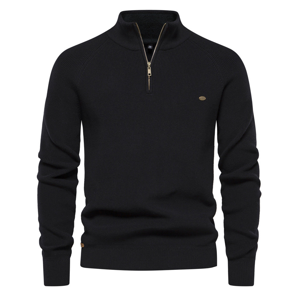 Heren half-zip trui, ademend en warm, luxueus zacht. Perfect voor casual of smart-casual outfits in de winter.