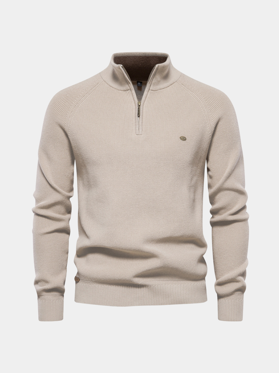 Zachte heren pullover met half-zip, ideaal voor een stijlvolle en warme winterlook. Ademend en comfortabel.