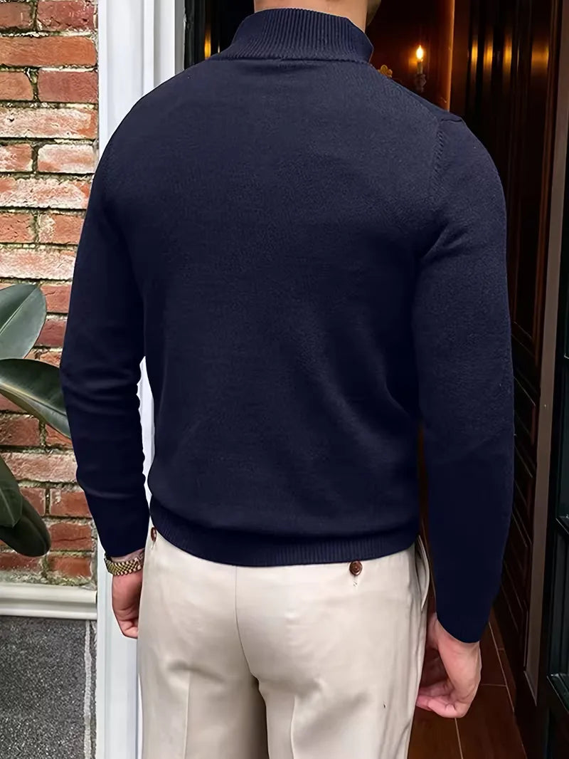 Stijlvolle heren trui met kraag en rits, veelzijdige casual kleding voor elke man.