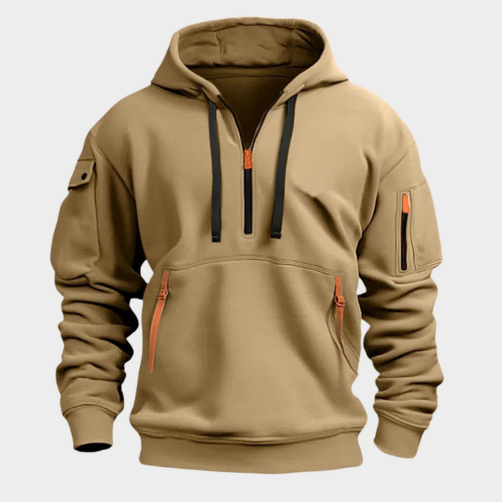 Heren pullover hoodie met trekkoord en kangoeroezak. Comfortabele en trendy heren sweatshirt.