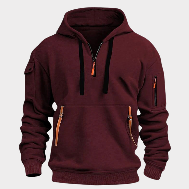 Comfortabele heren hoodie met zachte stof en relaxte pasvorm. Jouw nieuwe favoriete herenkleding item.