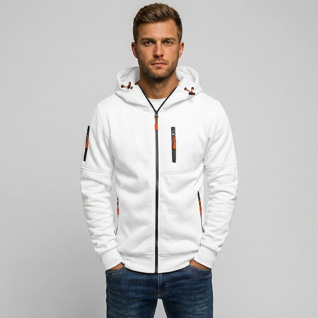 Heren hoodie met capuchon, comfortabel polyester-katoen mix, casual stijl, ideaal voor dagelijks gebruik.