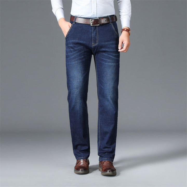 Stijlvolle heren jeans, recht model, met zachte warme voering. Perfect voor koud weer.