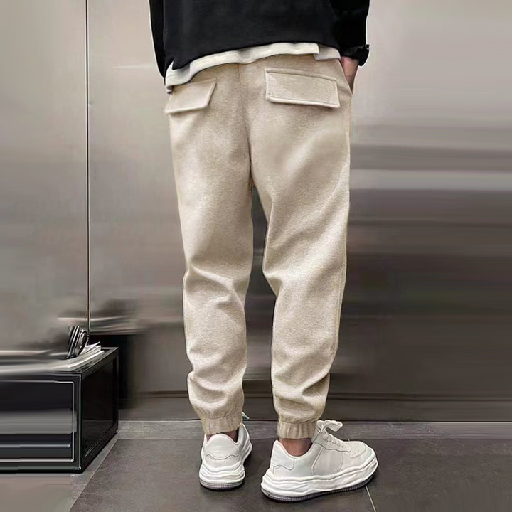 Premium heren vrijetijdsbroek, nauwsluitend en zacht, voor ultiem comfort.