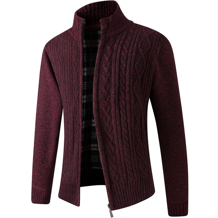 Vooraanzicht modieus, warm herenvest Gerard. Essentieel voor stijlvolle herfstgarderobe.