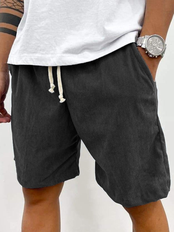 Stijlvolle heren ribstructuur korte broek, ultiem comfort voor een ontspannen zomerdag. Casual herenmode.