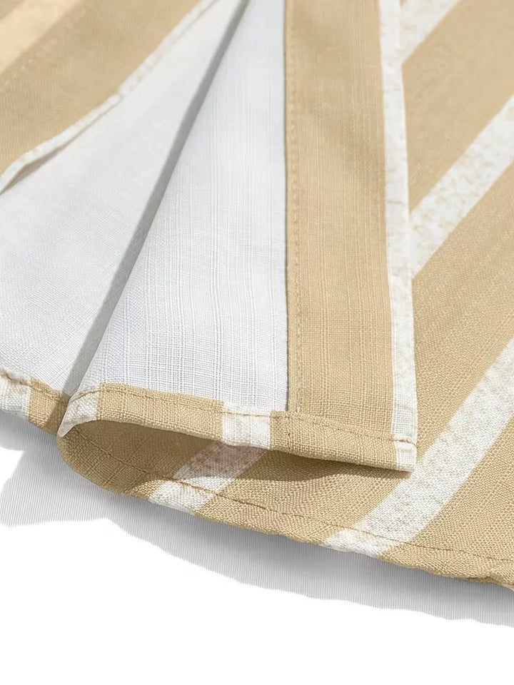 Zomers heren overhemd, korte mouw, met verticale strepen, ideaal voor casual en vakantie.