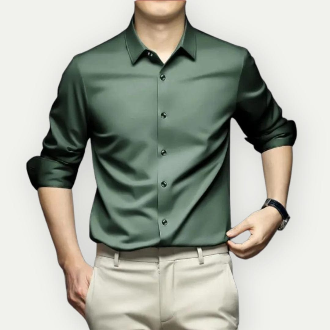 Heren kreukvrij slim fit overhemd, ideaal voor een zakelijke look.