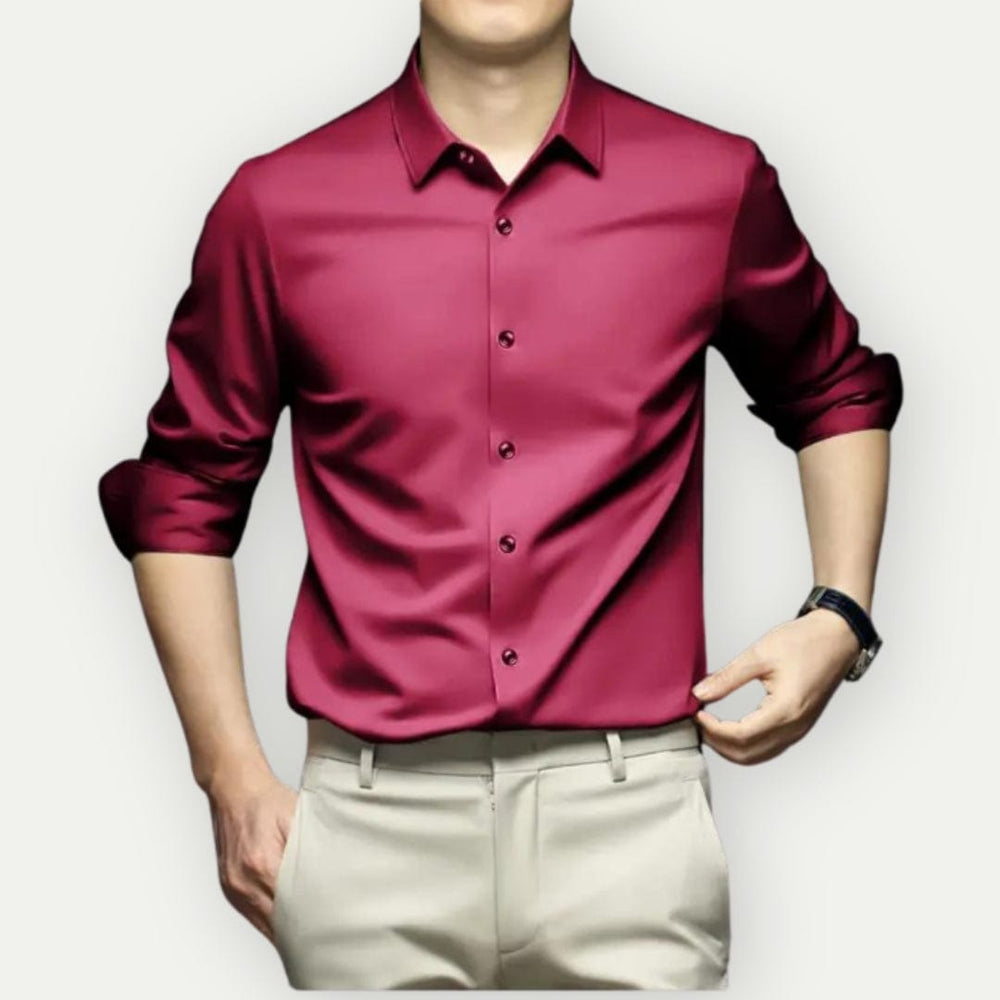 Stijlvol heren kreukvrij slim fit overhemd, perfect voor casual dragen.