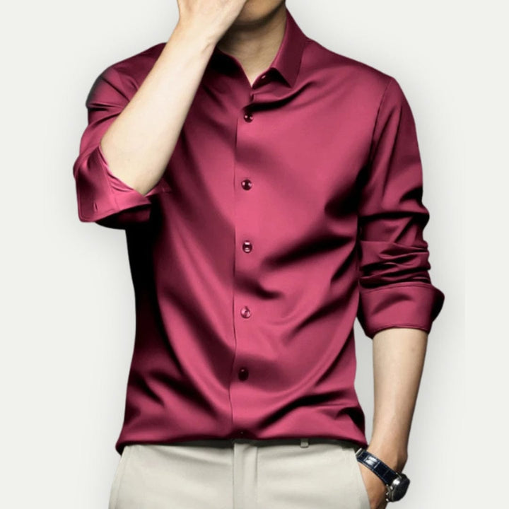 Comfortabel slim fit heren overhemd, kreukvrij en onderhoudsvriendelijk.