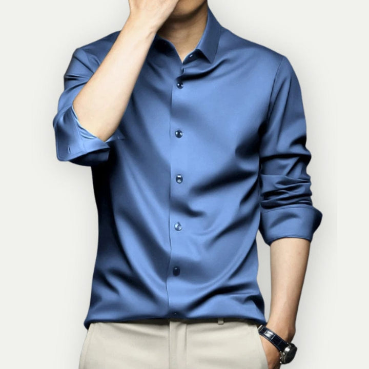 Heren mode: kreukvrij slim fit hemd, veelzijdig en stijlvol product.