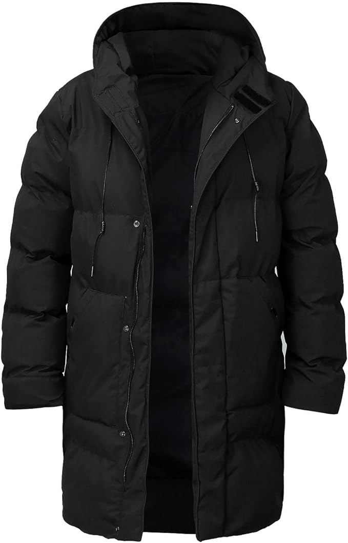 Warme heren pufferjas, lange dikke winterjas voor ultiem comfort en bescherming tegen de kou.