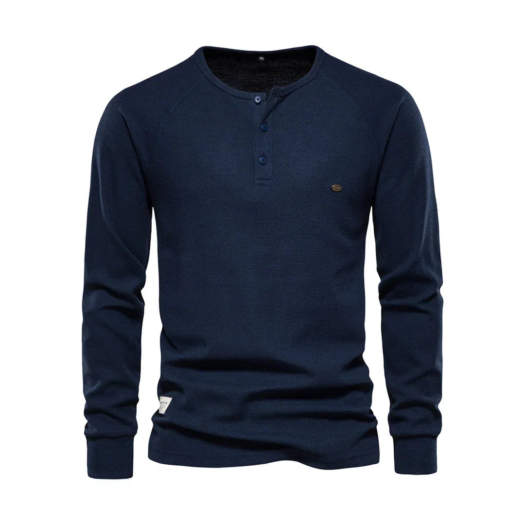Heren langemouwenshirt met ronde hals. Comfortabel, stijlvol bovenstuk voor elke dag, casual herenmode.