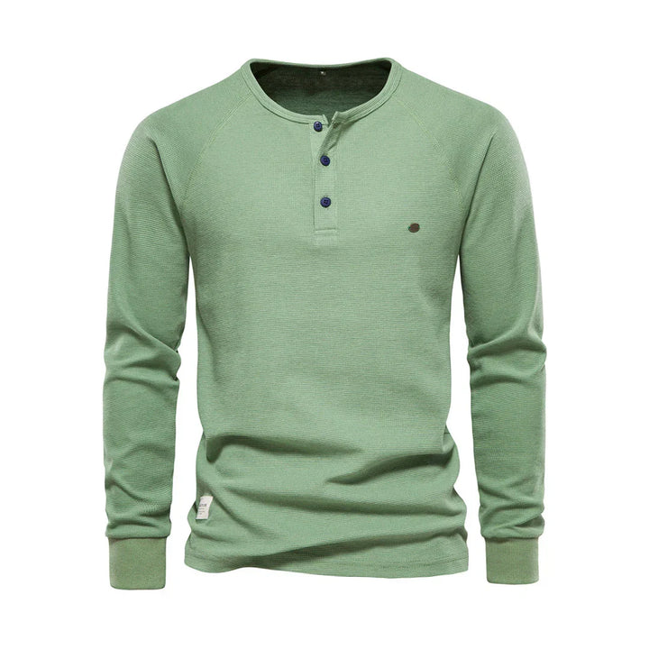 Comfortabel heren shirt met lange mouwen en ronde hals. Veelzijdig kledingstuk voor casual herenmode, hele jaar door.