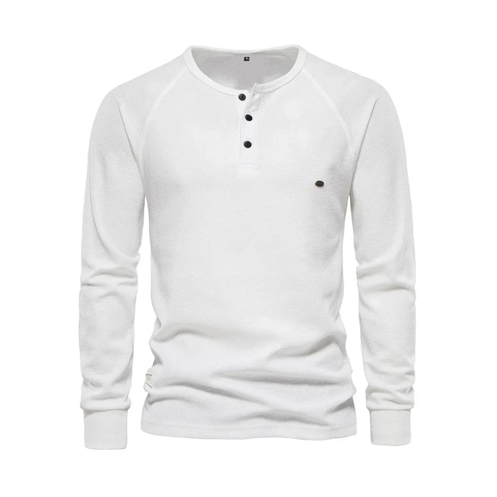 Casual heren langemouwenshirt. Ronde hals, lange mouwen; biedt comfort en stijl voor diverse gelegenheden.