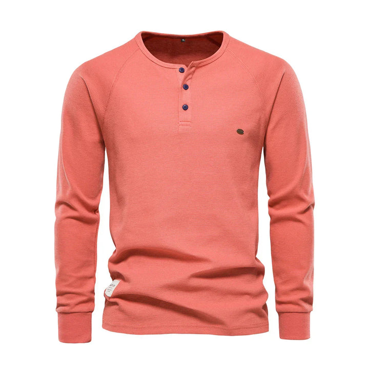 Heren shirt met lange mouwen en ronde hals. Zacht en comfortabel, perfect voor dagelijkse herenmode.