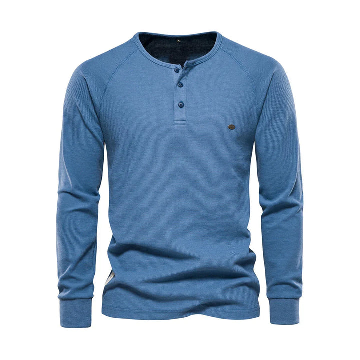 Modern heren langemouwenshirt met ronde hals. Comfortabel en stijlvol, een must-have in herenmode.