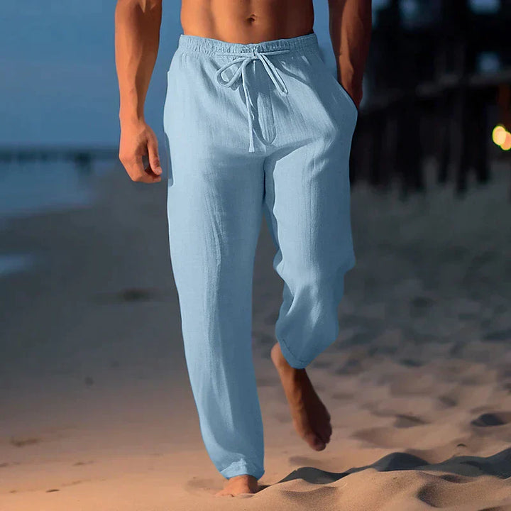 Nieuwe mode linnen herenbroek in zomerse stijl, comfortabel en ademend