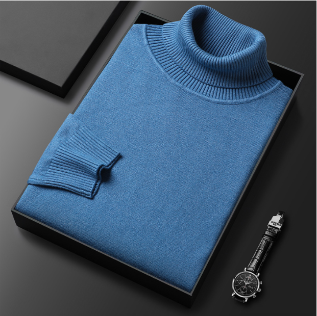 Heren luxe comfortabele zwarte coltrui, ideaal voor winter, casual of zakelijk.