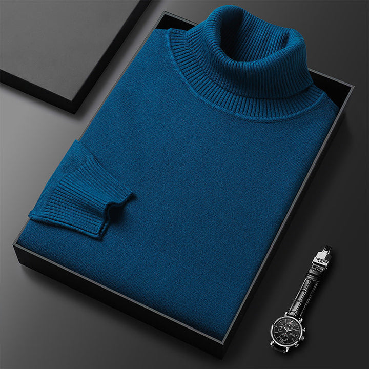 Herenmode: comfortabele gebreide coltrui in een tijdloze kleur, perfect voor elke gelegenheid.