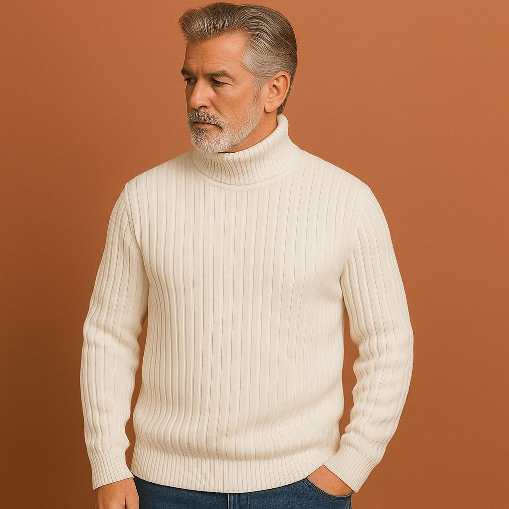 Elegante heren coltrui van merinoswol, perfect voor zowel zakelijk als casual.