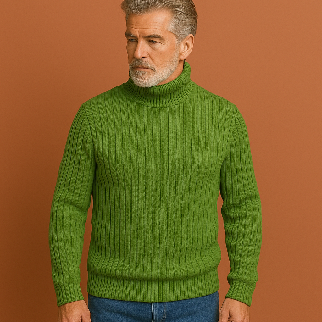 Zachte merinoswol heren coltrui voor warm en ademend comfort in de winter.